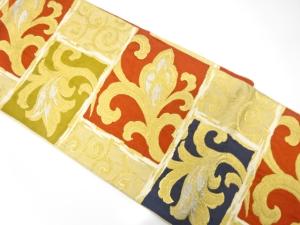 アンティーク　唐草模様織り出し袋帯（材料）